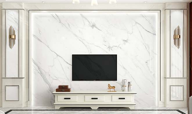 現代輕奢風格石材背景墻