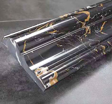 電梯門套石材-黑金花線條